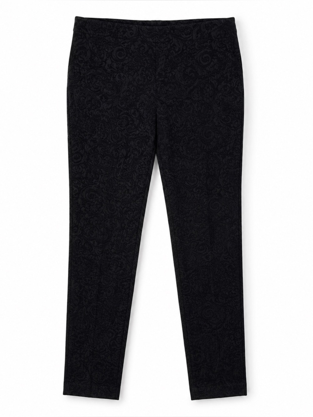 Vince Camuto Black Tonal Jacquard Slim Ankle Pants Size 10